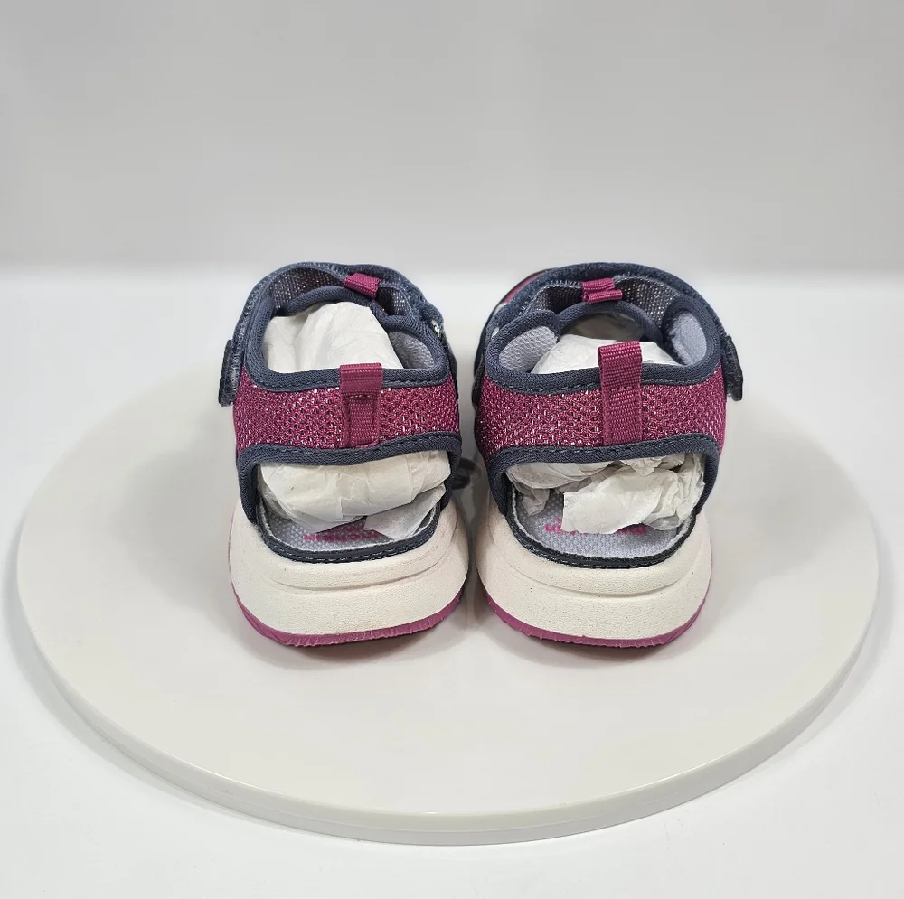 Munchkin by Stride Rite Coast Sandals Girls Sz 12M Pink Gray Adjustable Comfort - Picture 8 of 14